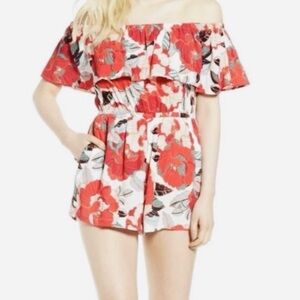 CUPCAKES AND CASHMERE Cadrian‎ Floral Romper Size XS